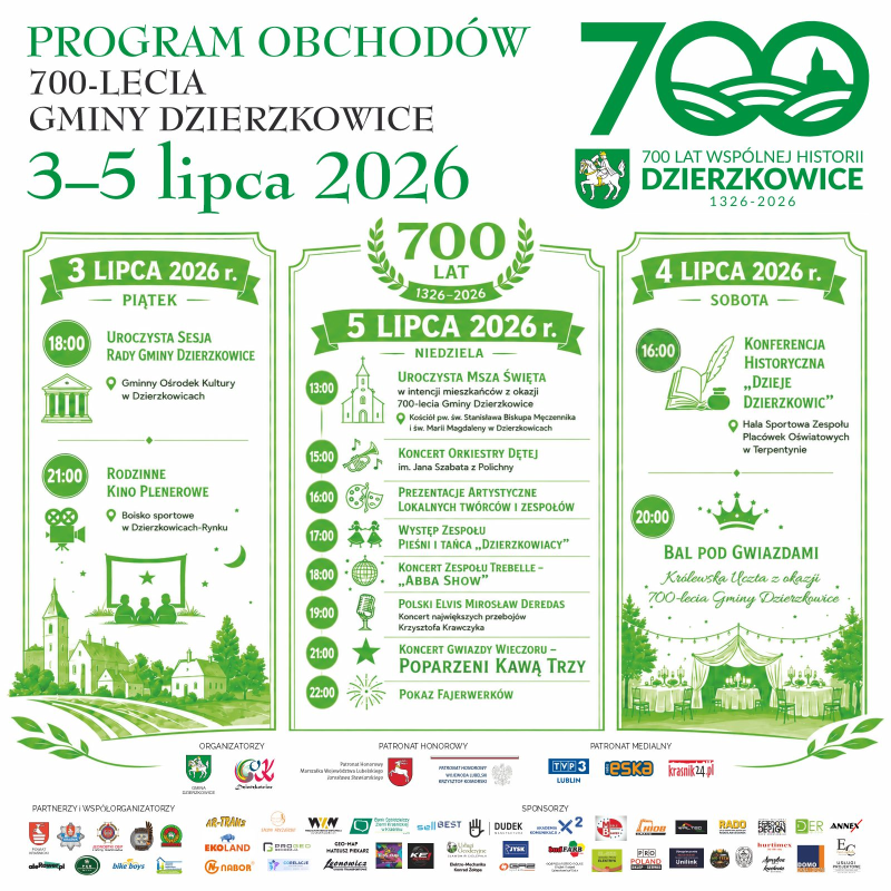 700 lat Gminy Dzierzkowice - centralne obchody